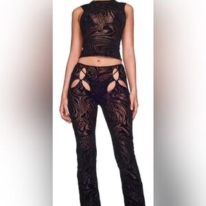 I.AM.GIA Black Sheer Patterned pant Set
